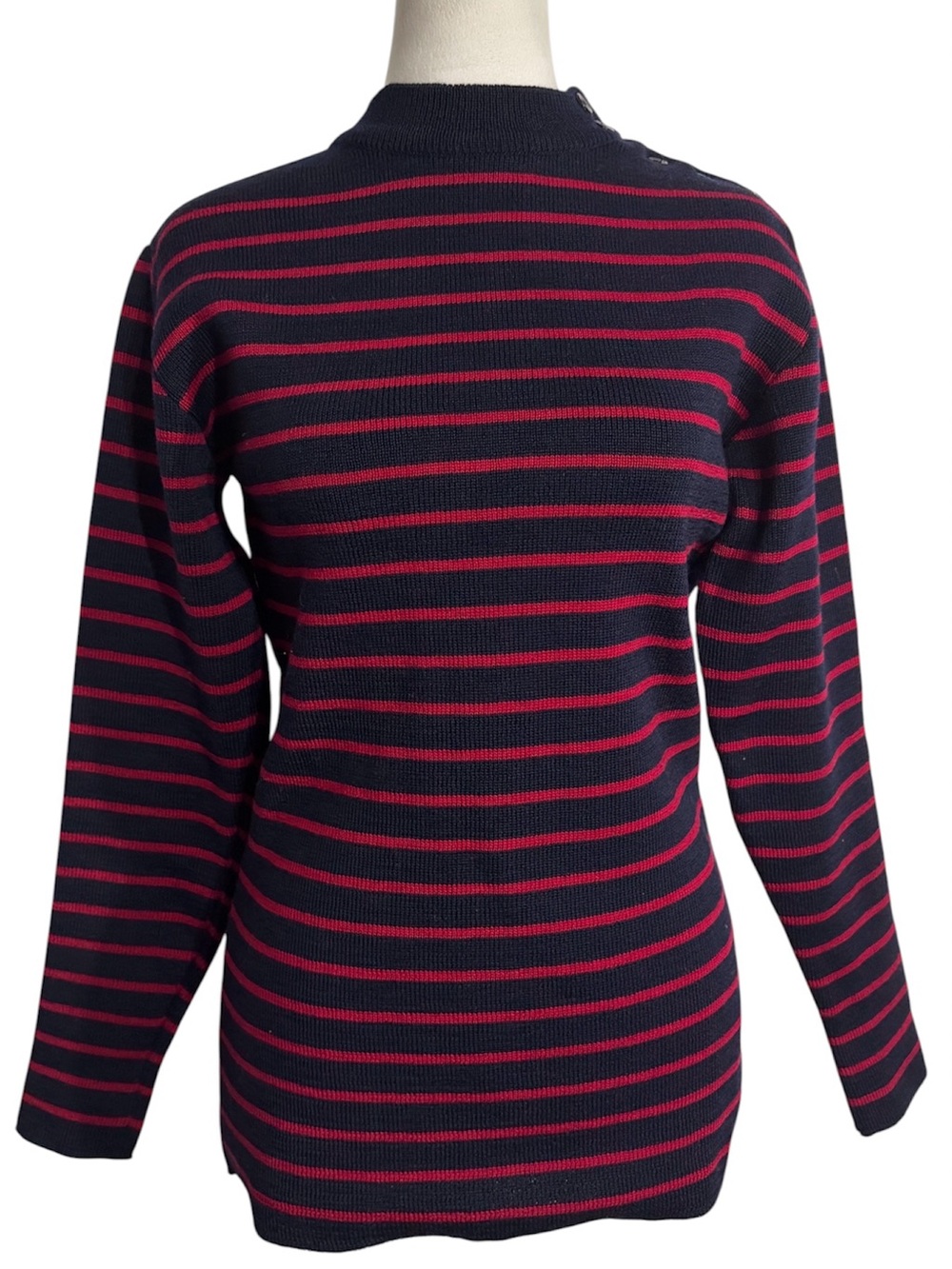 Vintage St James 100% Wool Striped Breton Nautical Crew Neck Sweater